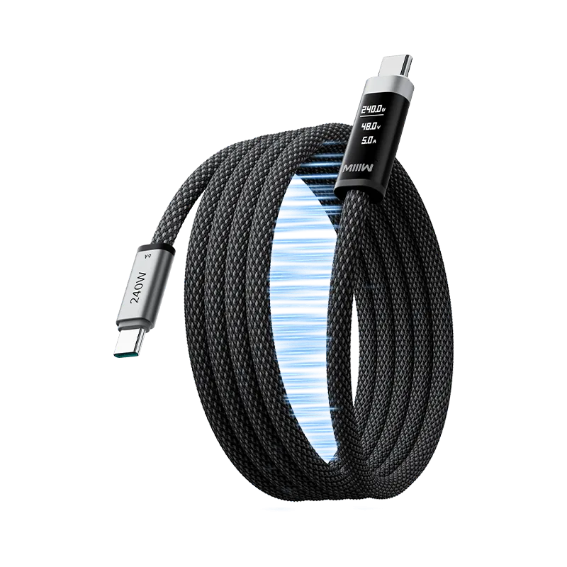 MIIIW 240W Digital Display Magnetic Adhesive Fast Charging Type-C Charging Data Cable